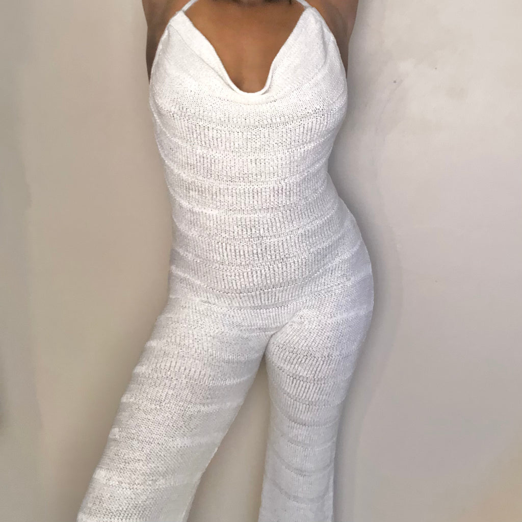 White Crochet Jumpsuit